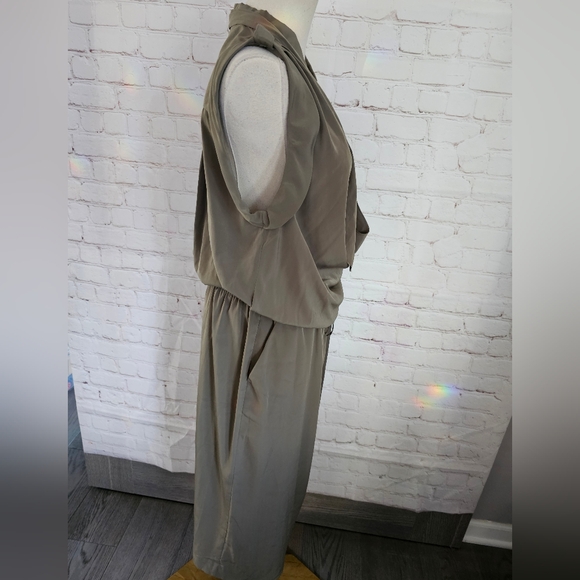 Stella & Jamie Cowl Neck Utility Maxi Dress | Light Olive Green | XS | EUC - Picture 9 of 14